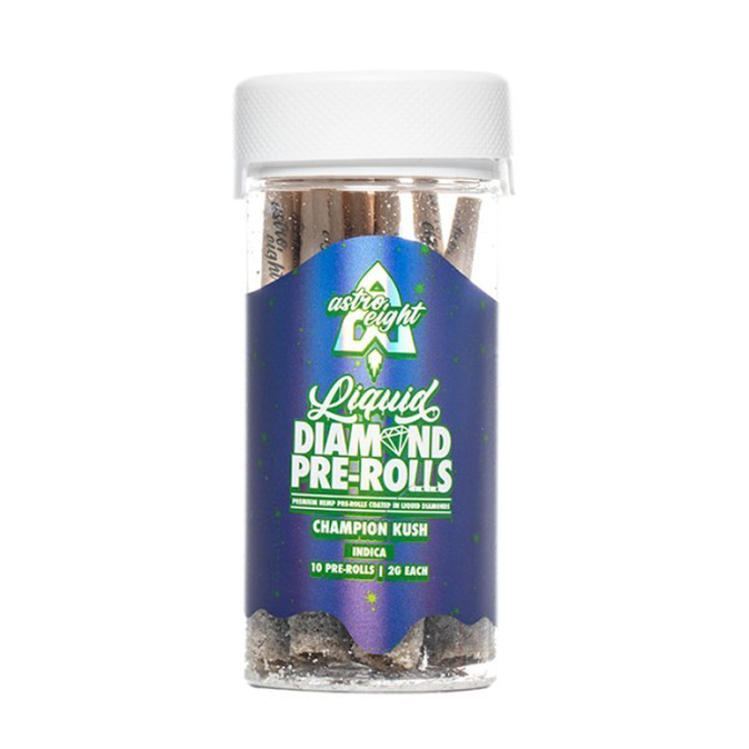 Picture of ASTRO EIGHT LIQUID DIAMOND PRE ROLLS 2G 10CT JAR - CHAMPIAN KUSH (INDICA)