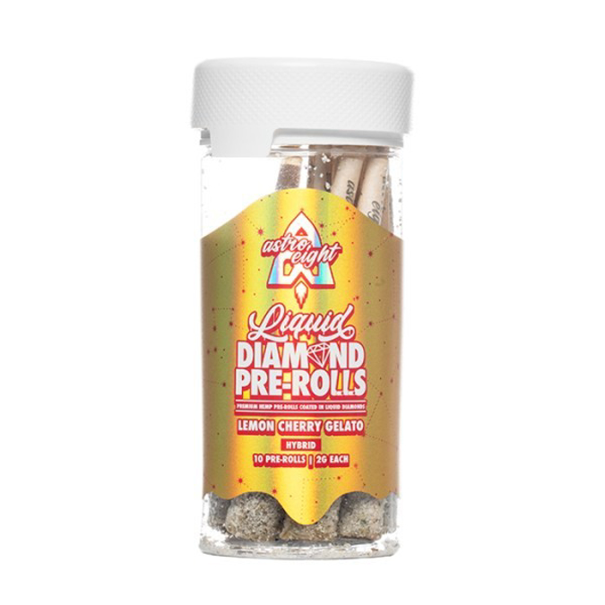 Picture of ASTRO EIGHT LIQUID DIAMOND PRE ROLLS 2G 10CT JAR - LEMON CHERRY GELATO