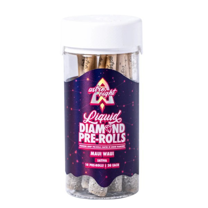 Picture of ASTRO EIGHT LIQUID DIAMOND PRE ROLLS 2G 10CT JAR - MAUI WAUI (SATIVA)