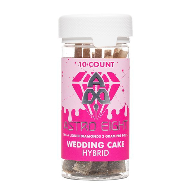 Picture of ASTRO EIGHT LIQUID DIAMOND PRE ROLLS 2G 10CT JAR - WEDDING CAKE (HYBRID)