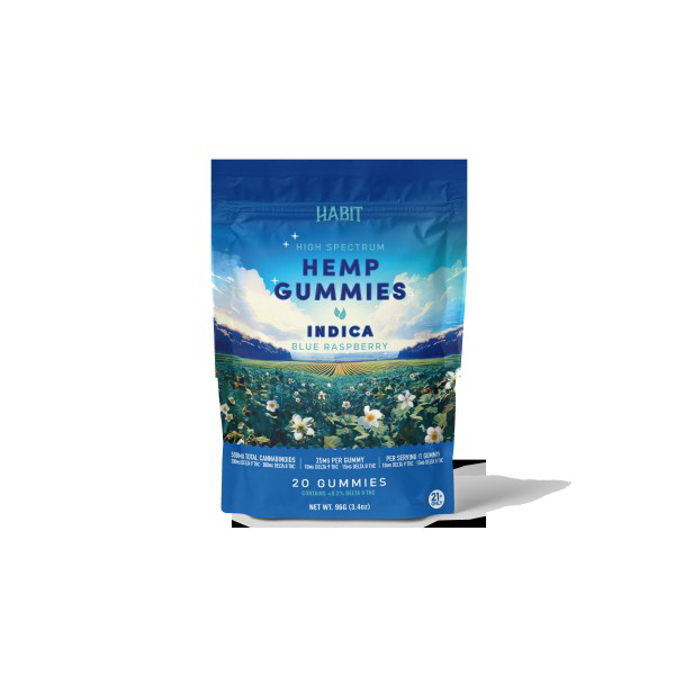 Picture of HABIT D9 D8 THC GUMMIES HIGH SPECTRUM 20CT BLUE RASPBERRY