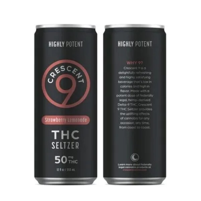 Picture of CRESENT 9 THC SELTZER 50MG STRAWBERRY LEMONADE