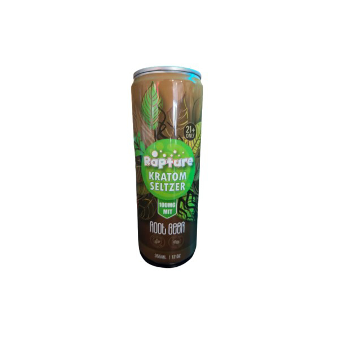 Picture of RAPTURE KRATOM SELTZER DRINK 100MG 120Z ROOT BEER