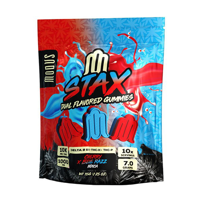 Picture of MODUS STAX DUAL FLAVORED GUMMIES 5CT - CHERRY BLUE RAZZ (INDICA)