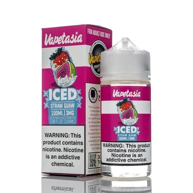 Picture of VAPETASIA ICED 3MG 100ML - STRAW GAUW