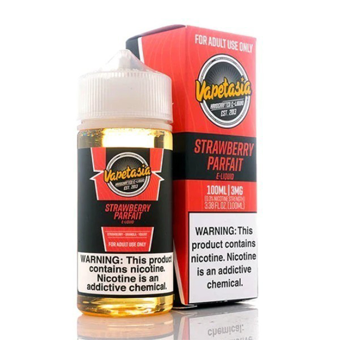 Picture of VAPETASIA 3MG 100ML - STRAWBERRY PARFAIT