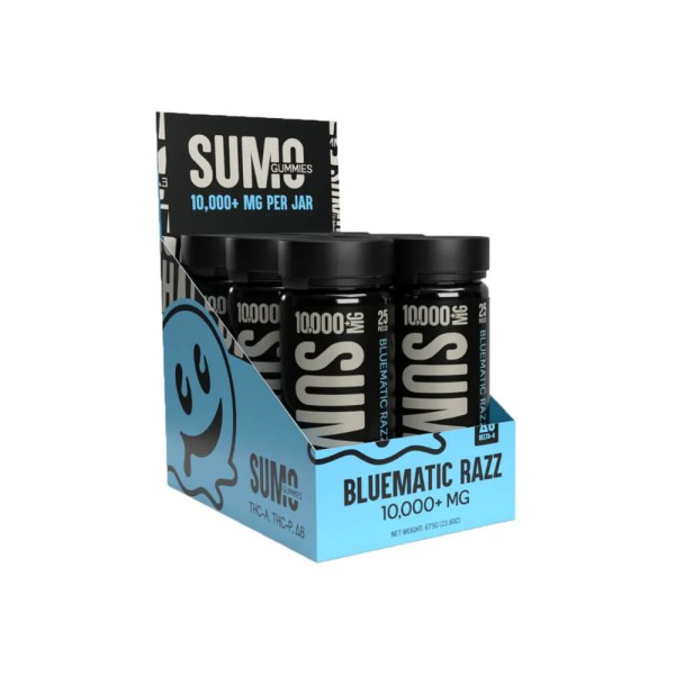 Picture of HALF BAKD SUMO GUMM THCAPD8 GUMMIES 10000MG 25CTJAR BLUEMATIC RAZZ