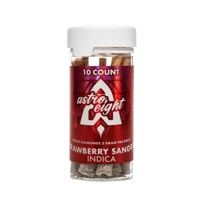 Picture of ASTRO EIGHT LIQUID DIAMOND PRE ROLLS 2G 10CT JAR - STRAWBERRY SANGRIA (INDICA)