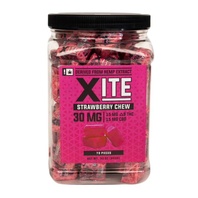 Picture of XITE 30MG (15MG DELTA 9 THC + CBD) - STRAWBERRY CHEWS