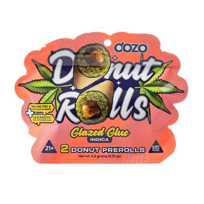 Picture of DOZO DONUT ROLLS PRE ROLLS 5PK - GLAZED GLUE INDICA