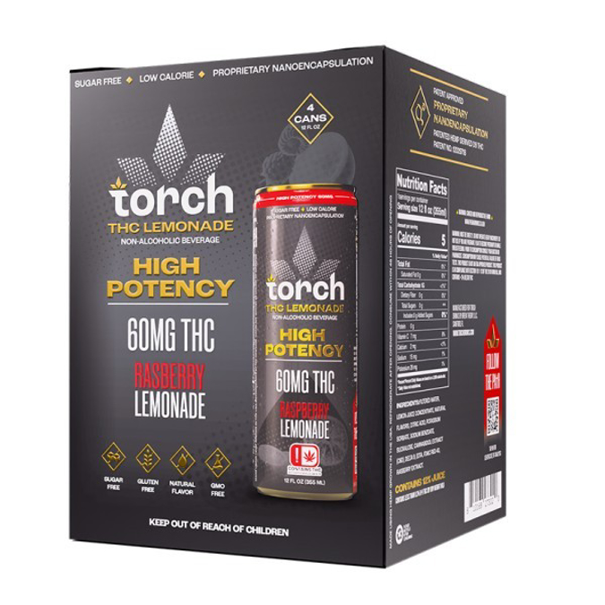 Picture of TORCH THC SELTZER 60MG 4CT - RASPBERRY LEMONADE