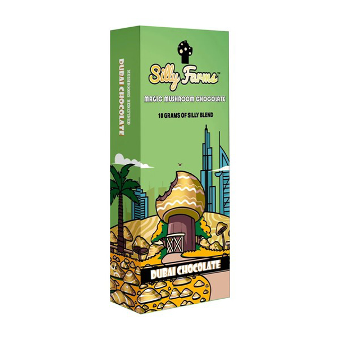 Picture of SILLY FARMS MUSHROOM 10G DUBAI CHOCOLATE DISPLAY OF 10
