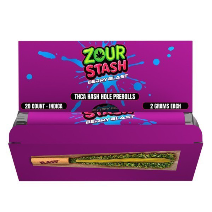 Picture of ZOUR STASH THCA HASH HOLE PREROLLS BERRYBLAST INDICA