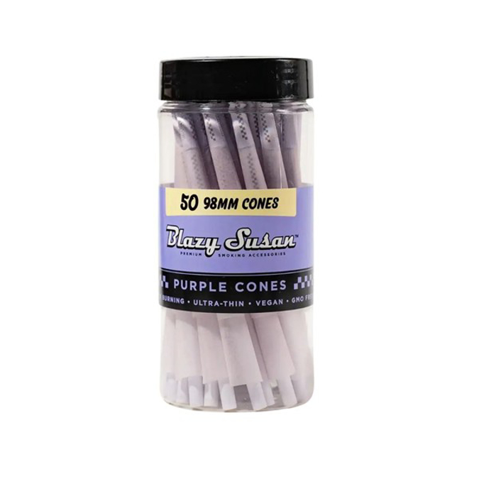 Picture of BLAZY SUZAN KING SIZE PRE ROLLED CONES 50CT JAR PURPLE