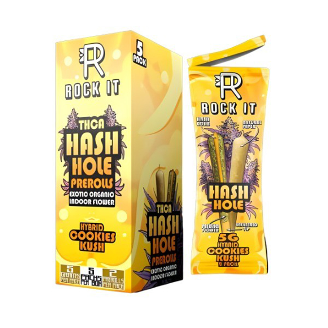 Picture of ROCK IT THCA HASH HOLES PRE ROLLS 5PK - COOKIES KUSH (HYBRID)