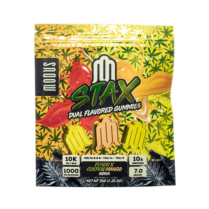 Picture of MODUS STAX DUAL FLAVORED GUMMIES 5CT - PEACH GOLDEN MANGO (INDICA)