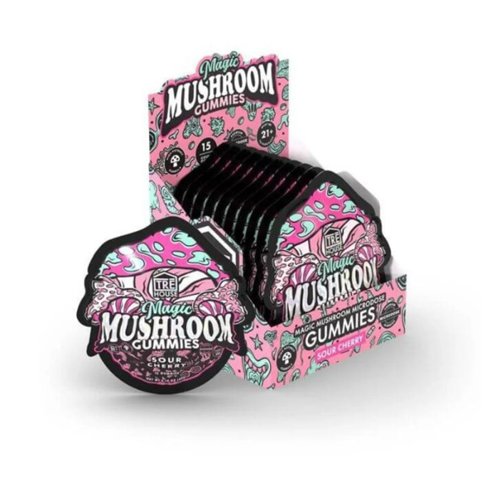Picture of TRE HOUSE MAGIC MUSHROOM GUMMIES 15CTBAG  SOUR CHERRY