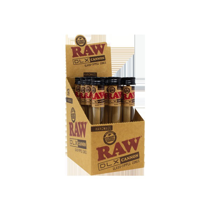 Picture of RAW HAND ROLLED DLX CANNON GLASS TIPPED 12BOX