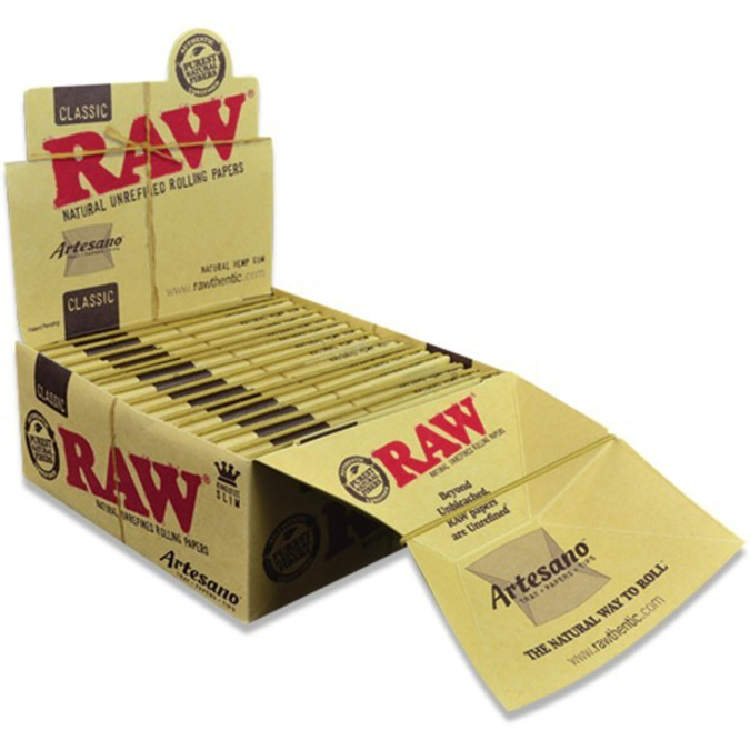 Picture of RAW ORGANIC HEMP KING SIZE SLIM ARTESANO PAPERS 15BX