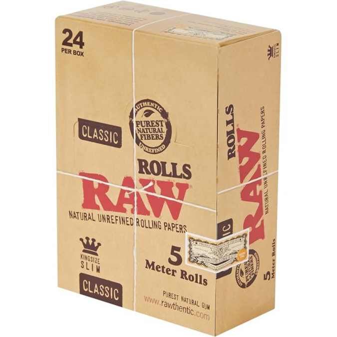 Picture of RAW CLASSIC KING SIZE SLIM 44MM WIDE 5M LONG ROLL 24BX