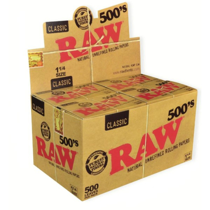 Picture of RAW CLASSIC 1 1/4 500s ROLLING PAPERS 20BX