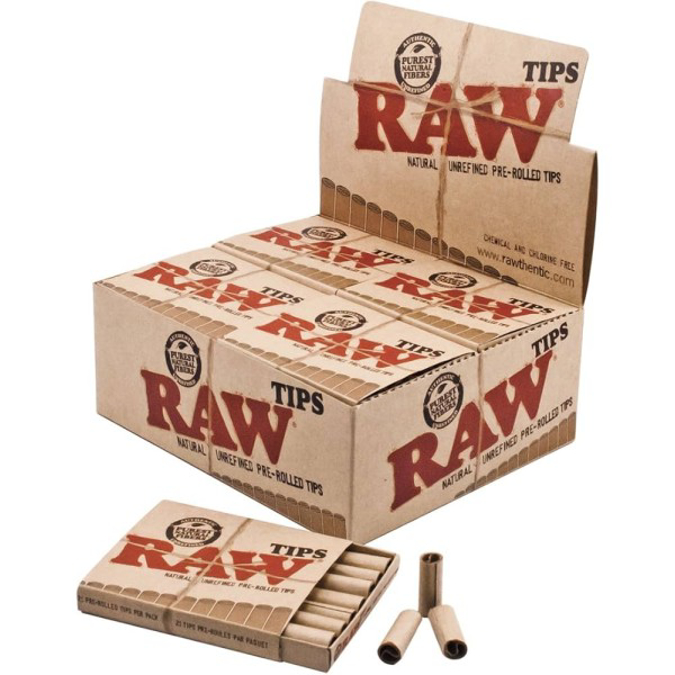 Picture of RAW UNBLEACHED  21 PACK PREROLLED TIPS