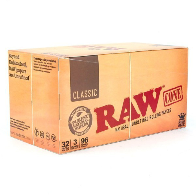 Picture of RAW CLASSIC KING SIZE 3PK CONES 32BOX