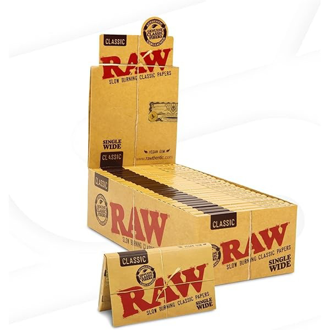 Picture of RAW CLASSIC SINGLE WIDE PAPERS 25 BOX