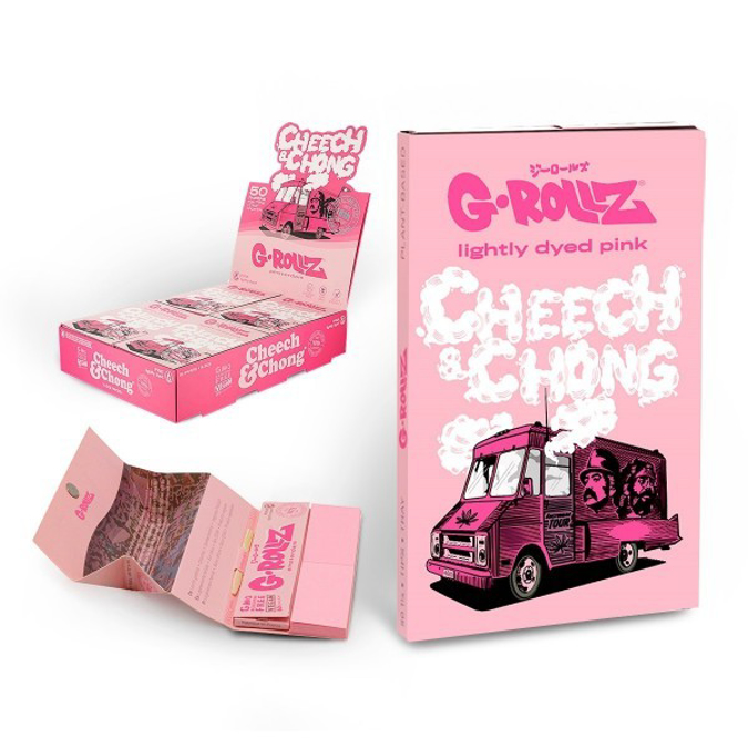 Picture of G ROLLZ CHEECH  CHONG 16 BOOKLETS PINK LIGHTLY DYED