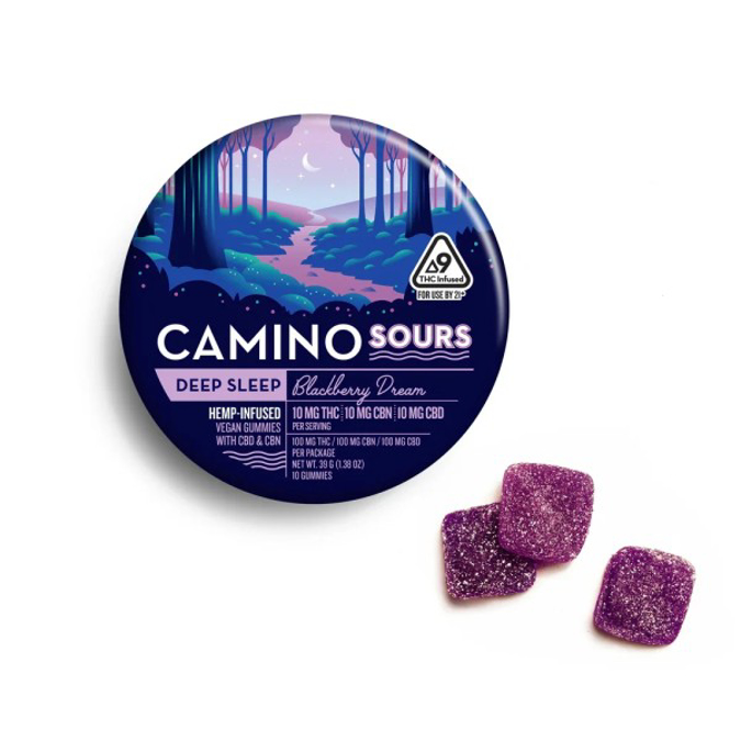 Picture of CAMINO SOURS DEEP SLEEP 5MG THC 10MG CBG - BLACKBERRY DREAM