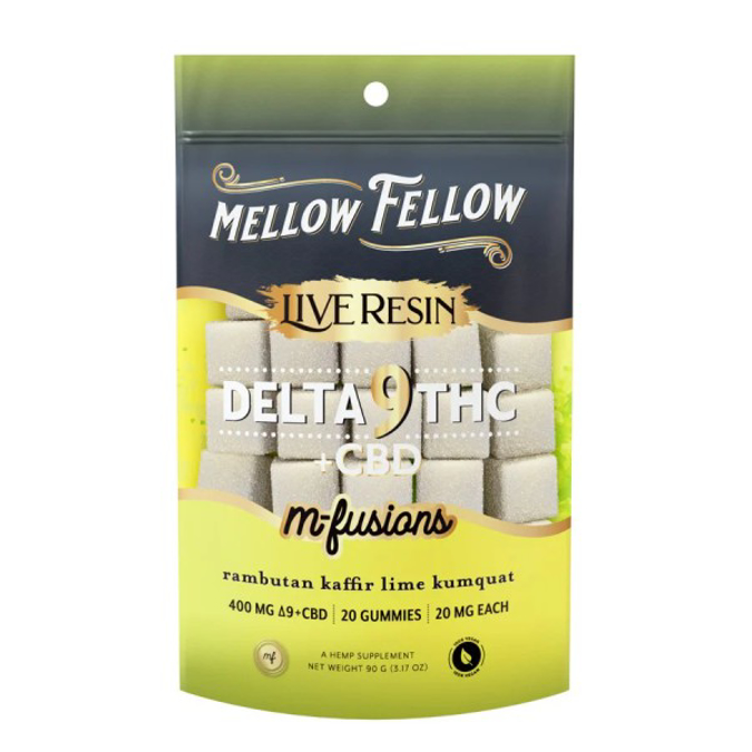 Picture of MELLOW FELLOW LIVE RESIN M-FUSIANS 20PC EDIBLES 400MG DELTA 9 - RAMBUTAN KAFFIR LIME KUMQUAT