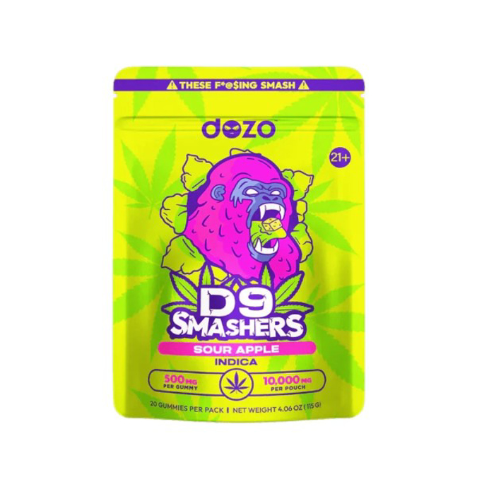 Picture of DOZO D9 SMASHERS 500MG 20CT INDICA   SOUR APPLE
