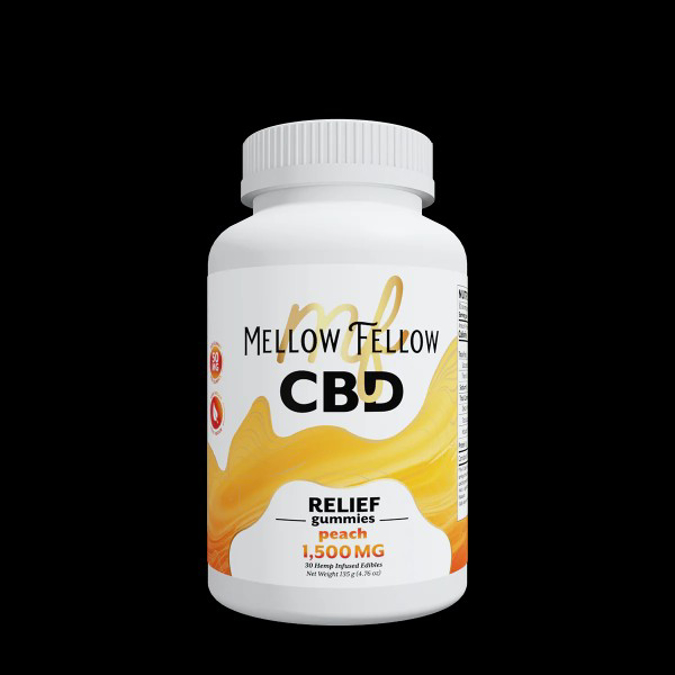 Picture of MELLOW FELLOW RELIEF GUMMIES 30PC EDIBLES 1500MG CBD - PEACH