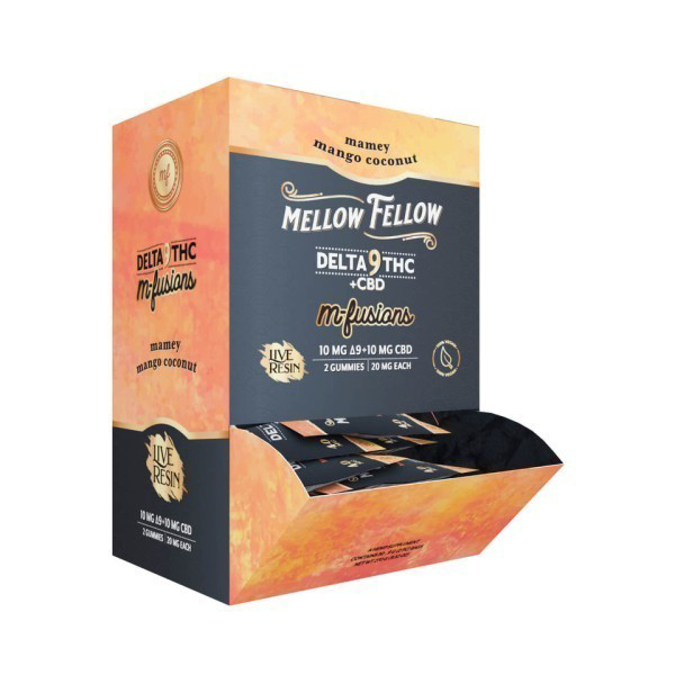 Picture of MELLOW FELLOW LIVE RESIN D9 THC + CBD 400MG 6CT - MAMEY MANGO COCONUT