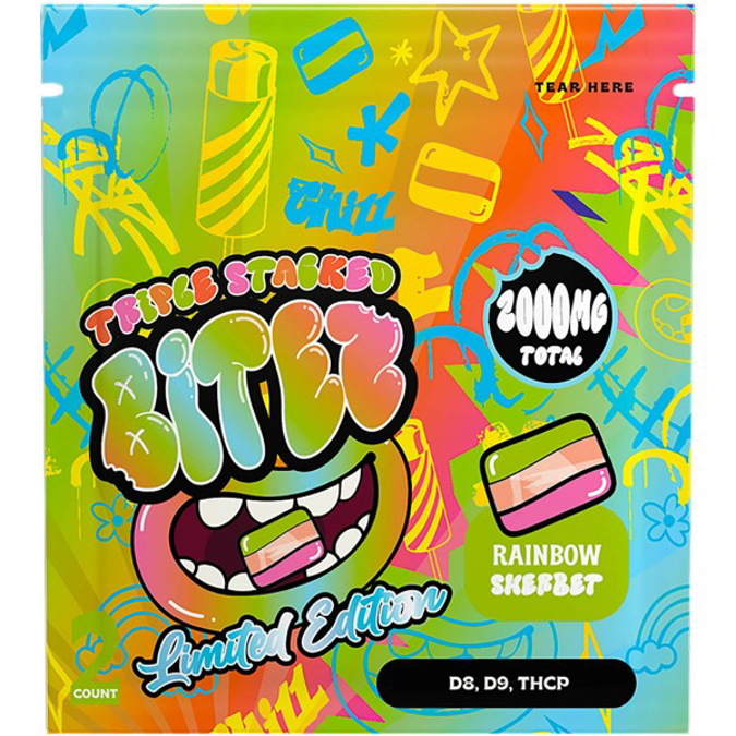 Picture of DOUBLE STACKED BITES 2CT 2000MG RAINBOW SHERBET