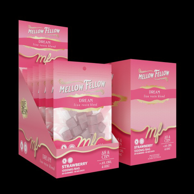 Picture of MELLOW FELLOW DREAM STRAWBERRY 1000MGBAG