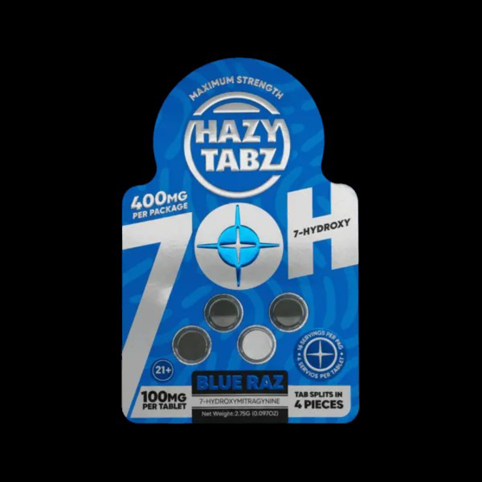 Picture of HAZY TABZ - 7 HYDROXY - SINGLE CT 100 MG | BLUE RAZZ