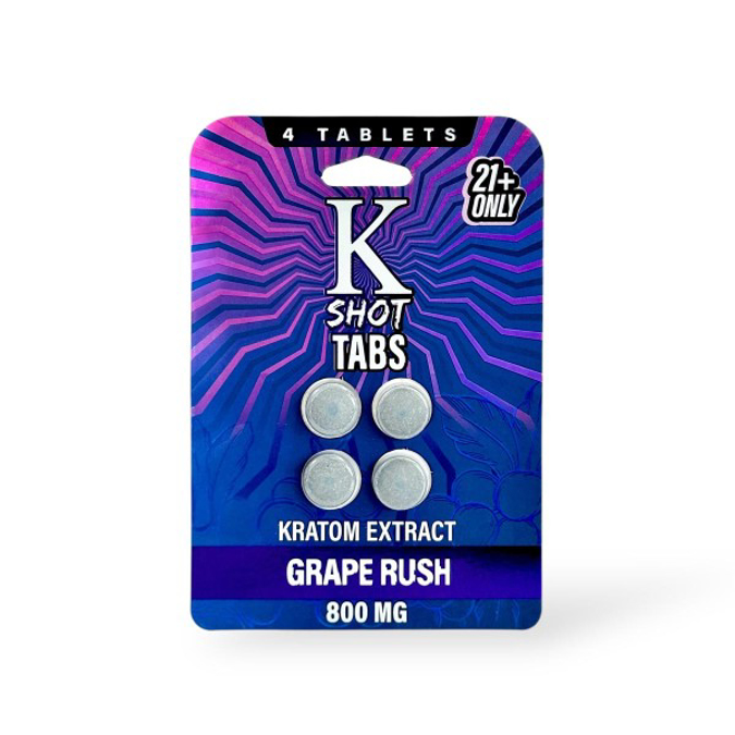 Picture of K SHOTS TABS KRATOM EXTRACT 800MG 10CT - GRAPE RUSH
