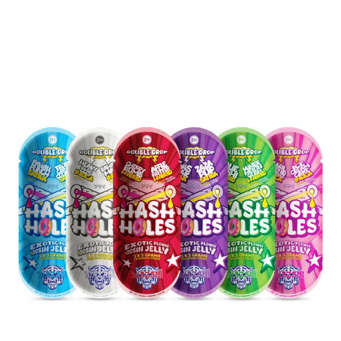 Picture of WAZABI EXOTICS THCP 2G HASH HOLES - JELLY MUFFIN + BUBBLE BERRY (HYBRID)