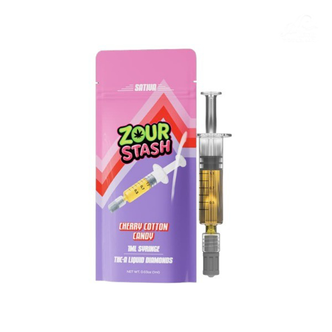 Picture of ZOUR STASH 1ML SYRINGE - CHERRY COTTON CANDY