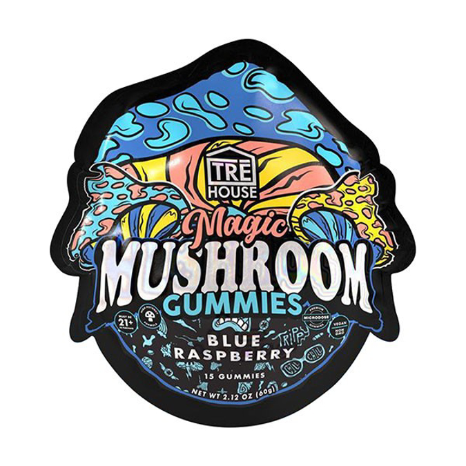 Picture of TRE HOUSE MAGIC MUSHROOM GUMMIES 15CTBAG  BLUE RASPBERRY