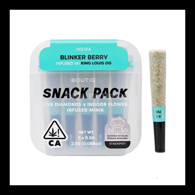 Picture of BOUTIQ INFUSED THCA MINIS 0.5G SNACK PACK PRE ROLLS - BLINKER BERRY (INDICA)