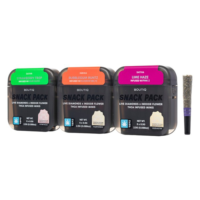 Picture of BOUTIQ INFUSED THCA MINIS 0.5G SNACK PACK PRE ROLLS - CHERRY GELATO (HYBRID)