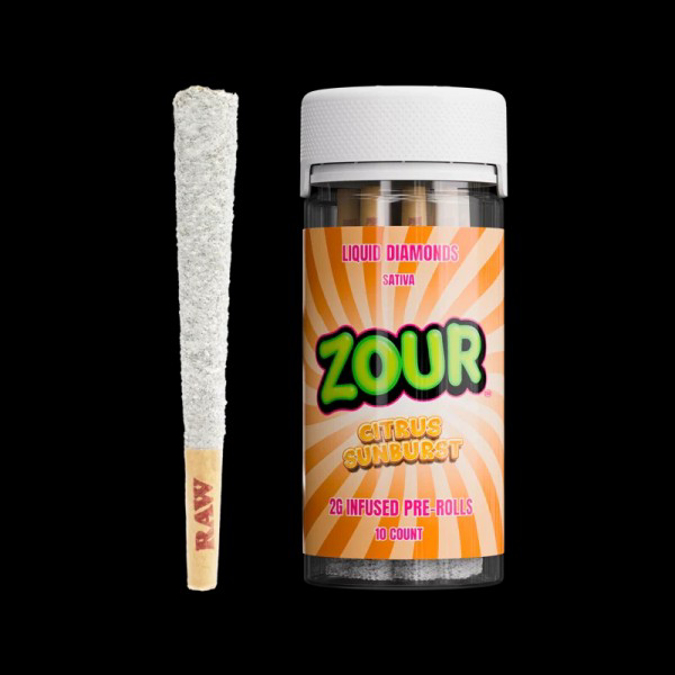 Picture of ZOUR STASH THCA HA$HIEZ 1G PRE ROLLS - CITRUS SUNBURST (SATIVA)