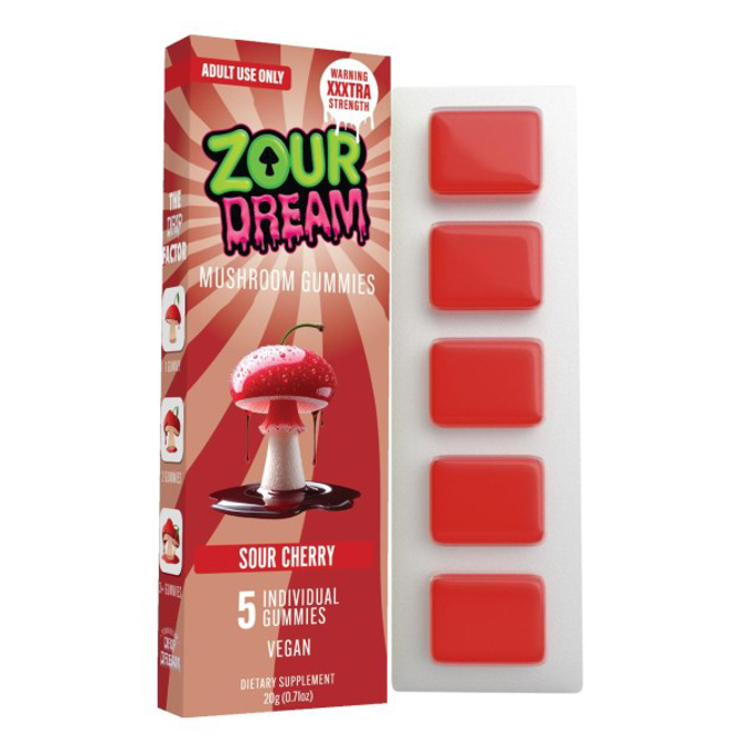 Picture of ZOUR DREAM MUSHROOM GUMMIES 10CT - SOUR CHERRY