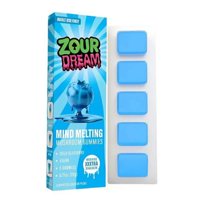 Picture of ZOUR DREAM MIND MELTING MUSHROOM GUMMIES 10CT - SOUR BLUEBERRY