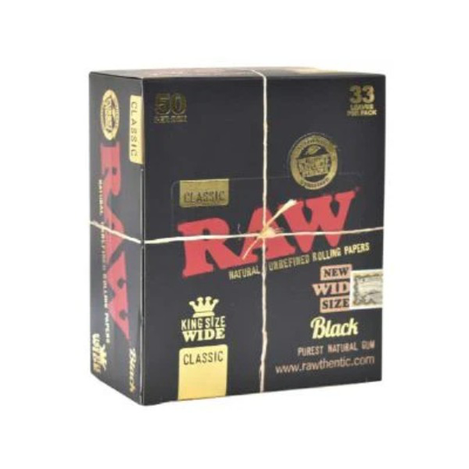 Picture of RAW BLACK CLASSIC KING SIZE WIDE PAPER 50 BOX