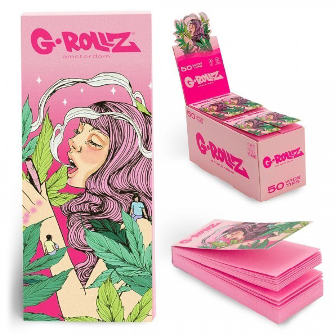 Picture of G ROLLZ AMSTERDAM 50 WIDE TIPS MUSHROOM LADY GREEN 24CT