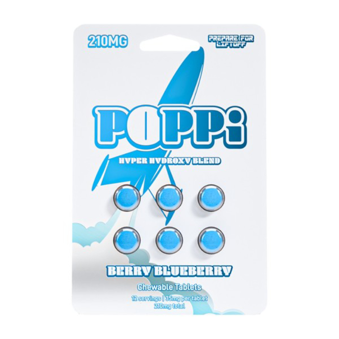 Picture of EXODUS POPPI HYPER HYDROXY BLEND 35MG 6TAB BERRY BLUEBERRY