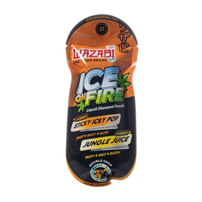 Picture of WAZABI ICE ON FIRE THCP PRE ROLLS - STICKY ICKY POP + JUNGLE JUICE (HYBRID)